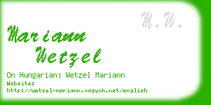 mariann wetzel business card